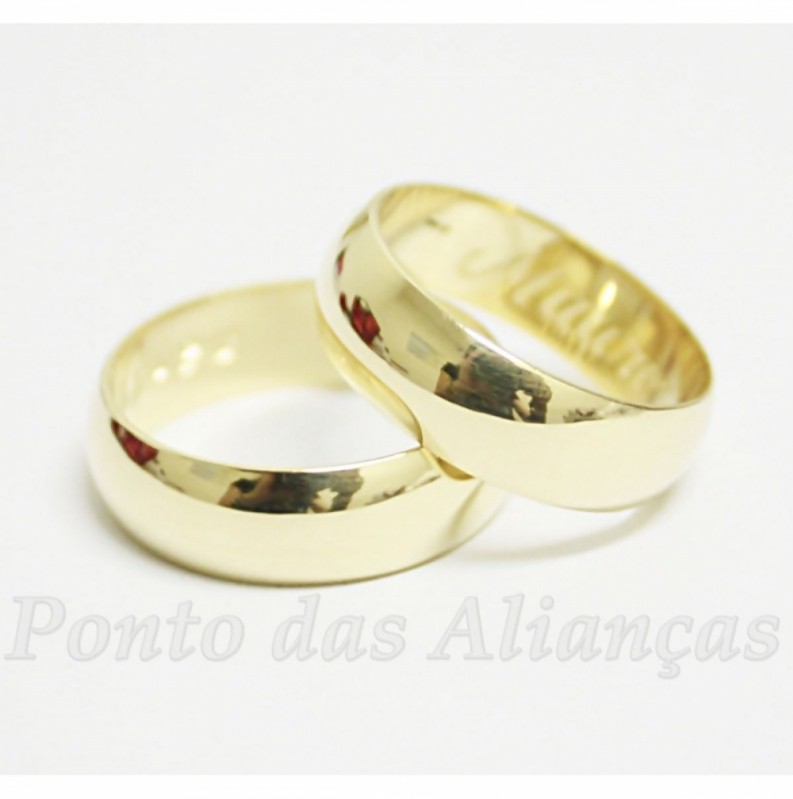 Aliança de Casamento Lisa sob Encomenda Diadema - Aliança de Casamento de Ouro Branco