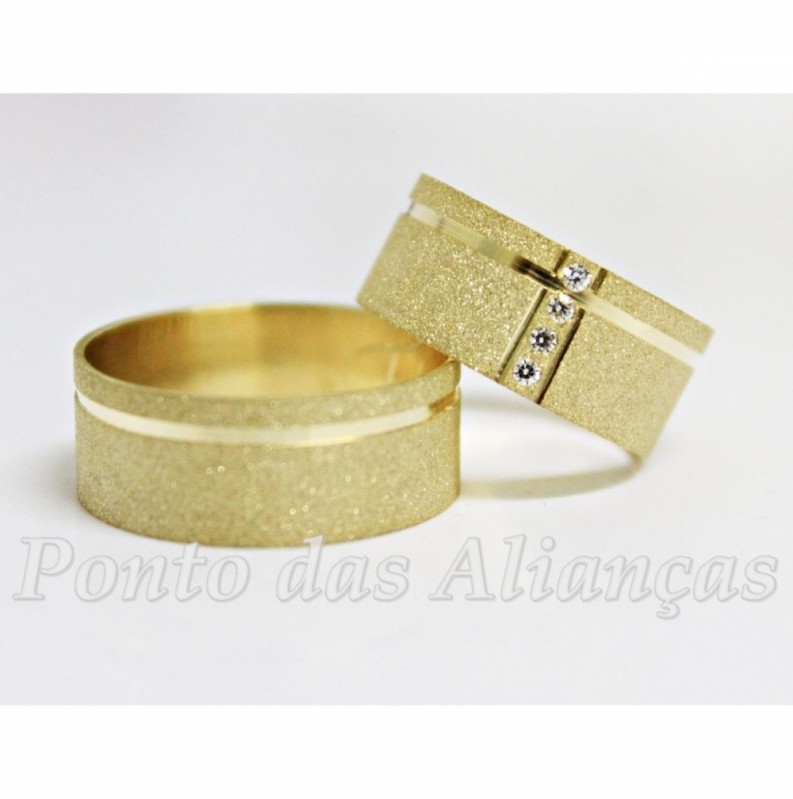 Aliança de Casamento Luxo sob Encomenda São Caetano do Sul - Aliança de Casamento de Ouro Branco