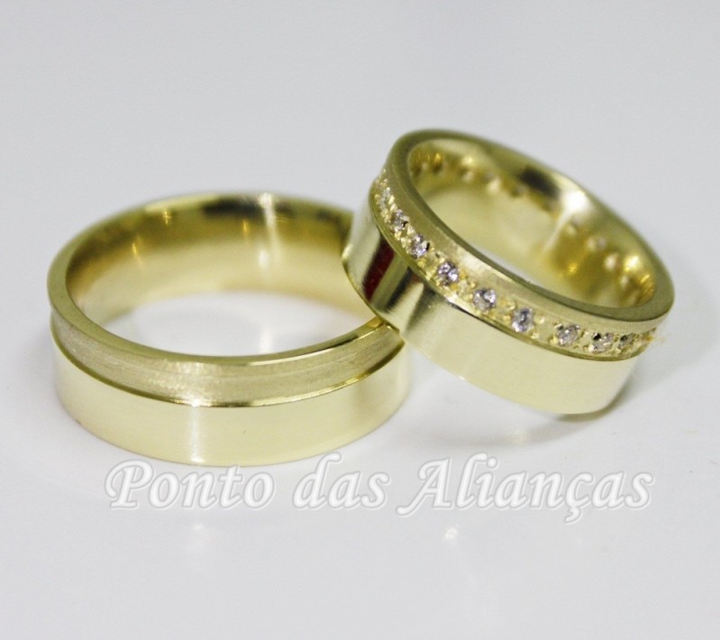 Aliança de Casamento Moderna sob Encomenda Belenzinho - Aliança de Casamento em Ouro