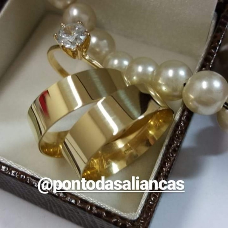 Aliança de Casamento Moderna Diadema - Aliança de Casamento em Ouro