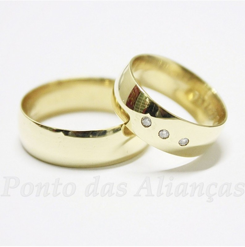 Aliança de Casamento Simples sob Encomenda Vila Dila - Aliança de Casamento em Ouro