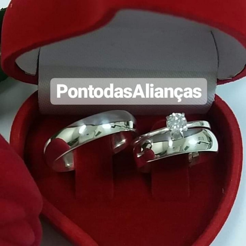 Aliança de Compromisso Simples Santa Efigênia - Alianças de Compromisso Prata