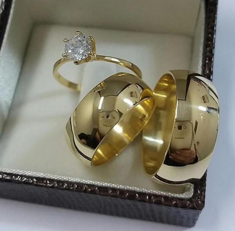 Aliança de Ouro 18k por Encomenda Ponte Rasa - Aliança de Ouro de Casamento