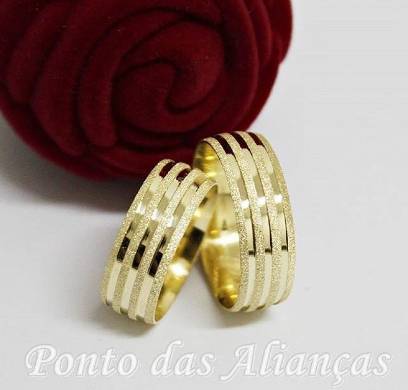 Aliança de Ouro 18k Penha - Aliança de Ouro Rose