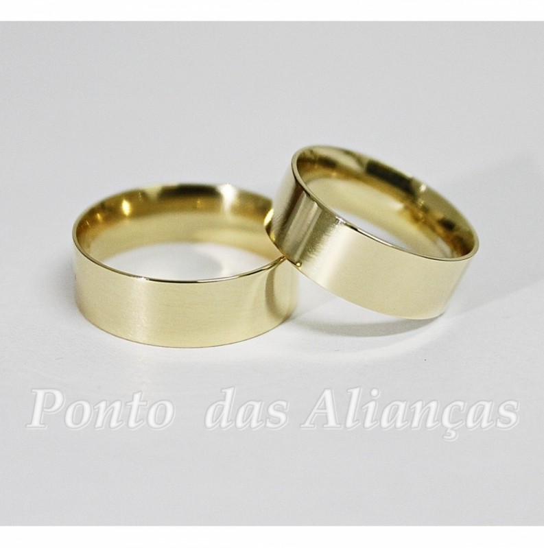 Alianças de Casamento em Ouro Piqueri - Aliança de Casamento Grossa