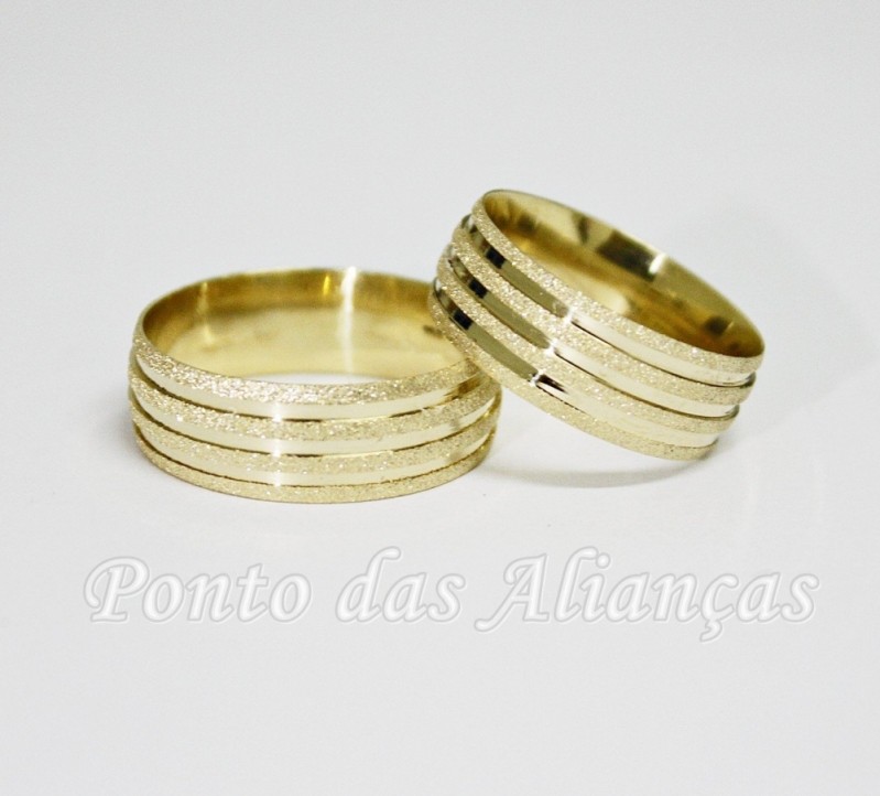 Alianças de Casamento Moderna Pirambóia - Aliança de Casamento Ouro Branco