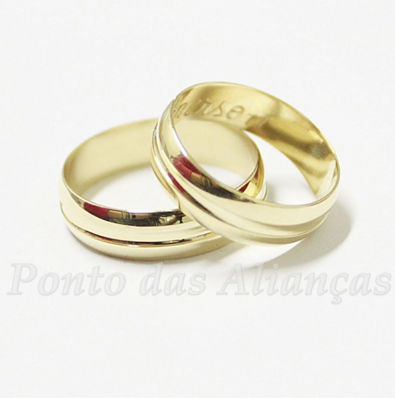 Alianças de Casamento Simples Ermelino Matarazzo - Aliança de Casamento de Ouro Branco