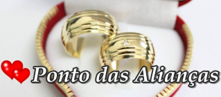 Aliança de Ouro com Pedrinha por Encomenda Cidade Tiradentes - Aliança de Ouro com Coração - Ponto das Alianças