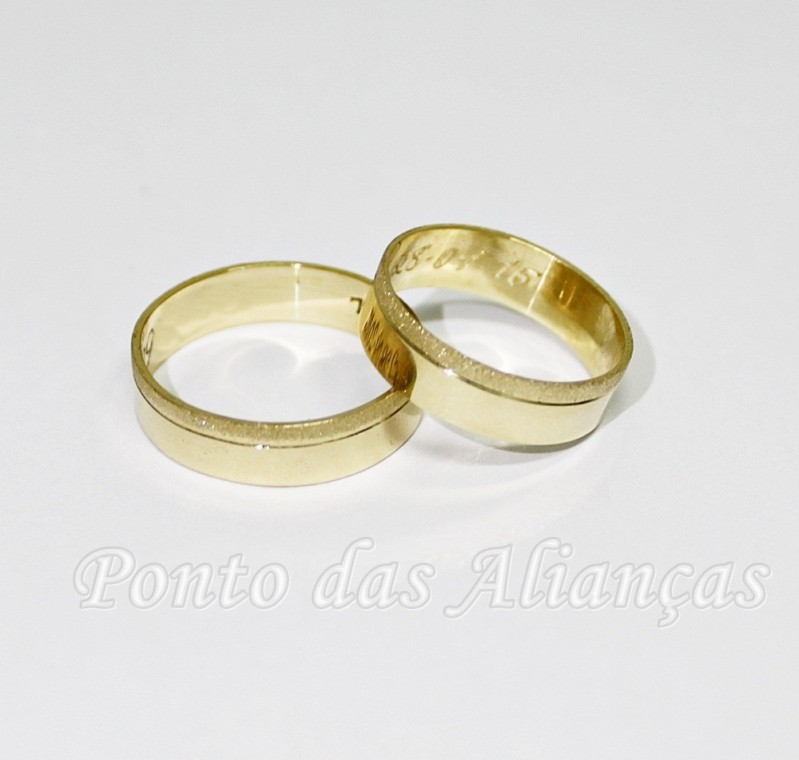 Onde Comprar Aliança de Casamento Simples Mauá - Aliança de Casamento de Ouro Branco