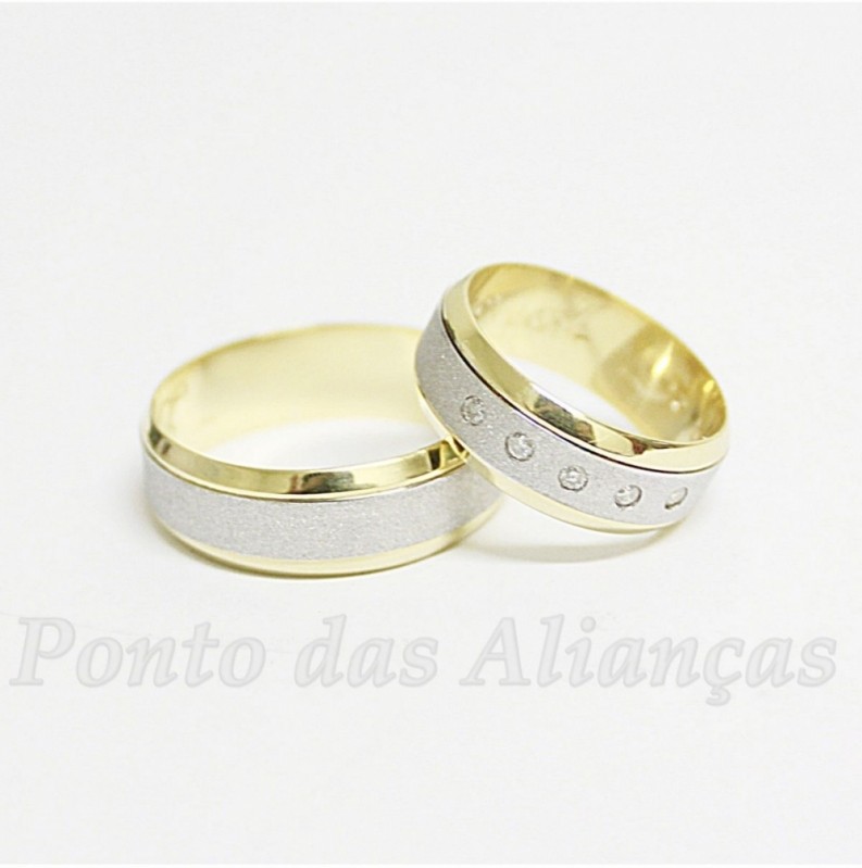 Pedido Aliança de Ouro Bodas de Prata São Bernardo do Campo - Aliança de Ouro com Pedra