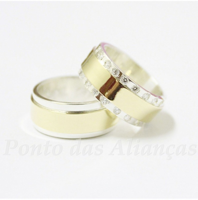 Pedido Aliança de Ouro e Prata Cambuci - Aliança de Ouro Bodas de Prata